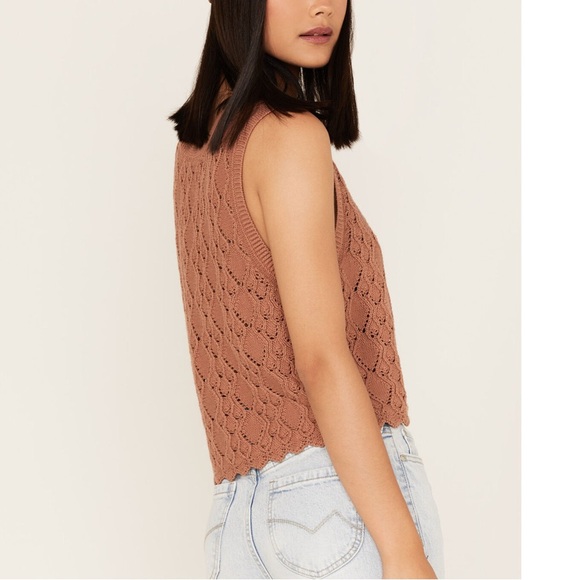 Cleo + Wolf Brown Knit Button-Up Vest - Picture 2 of 4